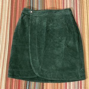 NWOT Blank NYC Genuine Leather Emerald Green Skirt - 24